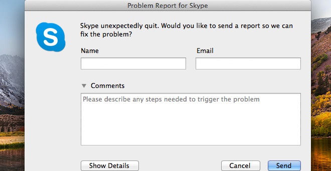 skype for business mac hangs